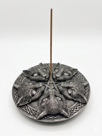 Cats Pentagram Round Incense Burner